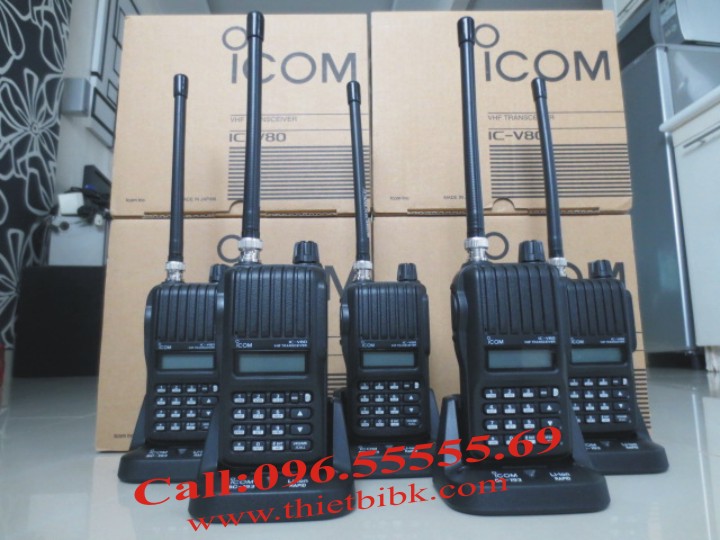 Bộ đàm iCOM IC-V80 VHF UHF dùng cho khu công nghiệp, chu chế xuất