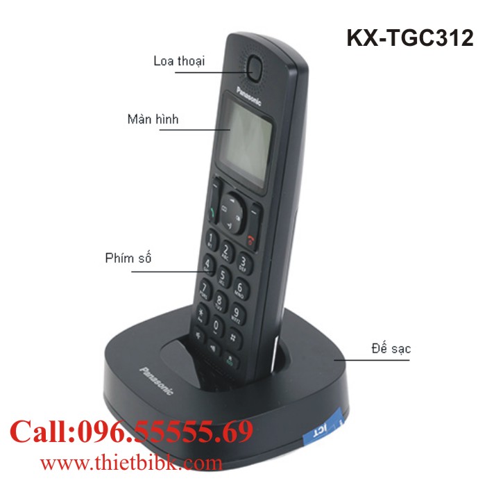Điện thoại kéo dài Panasonic KX-TGC312 dùng cho già đình