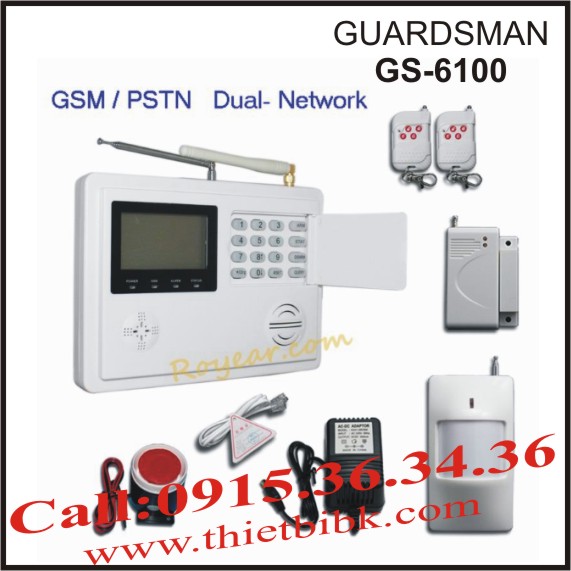 Thiết bị báo động không dây dùng SIM và dùng line Guardsman GS-6100