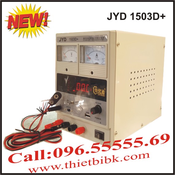 Máy cấp nguồn và báo sóng điện thoại di động JYD 1503D+ 15V 3A