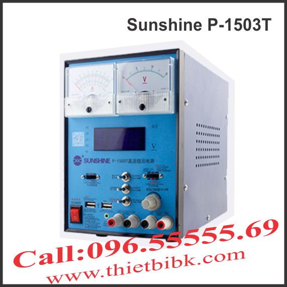 Máy cấp nguồn và báo sóng Sunshine P-1503T 3A