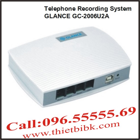 Máy ghi âm điện thoại 2 line GLANCE GC2006U2A USB